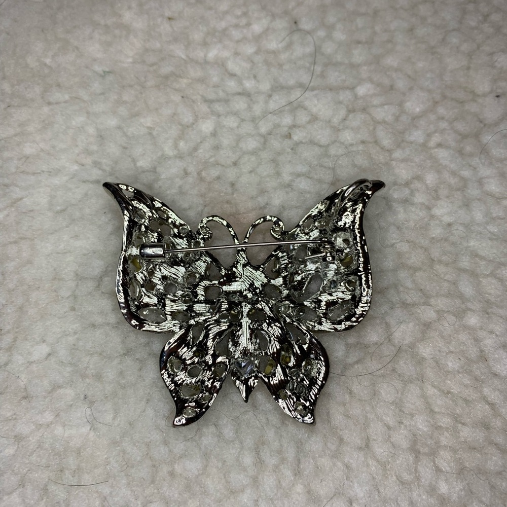 Colorful Rhinestone Butterfly Brooch - Picture 2 of 2
